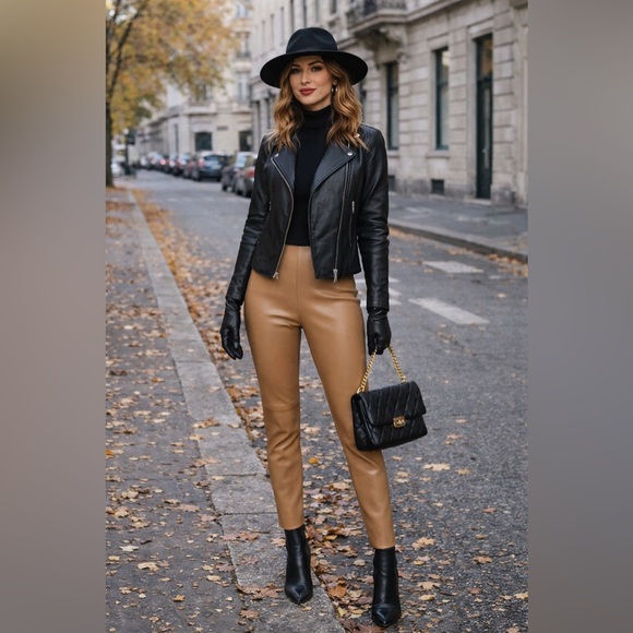 Zara Pants - LAST CHANCE Faux leather high-waisted leggings.
